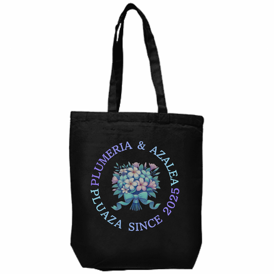 【受注生産】キャンバス厚手トート(M) 黒生地 / ブーケ2種類!