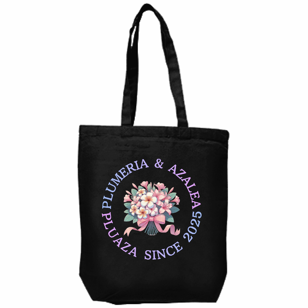 【受注生産】キャンバス厚手トート(M) 黒生地 / ブーケ２種類！