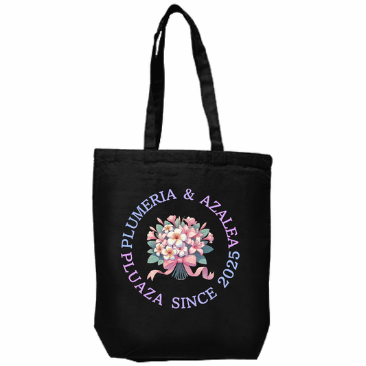 【受注生産】キャンバス厚手トート(M) 黒生地 / ブーケ２種類！