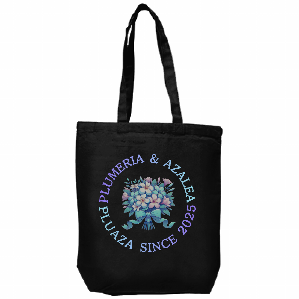 【受注生産】キャンバス厚手トート(M) 黒生地 / ブーケ２種類！