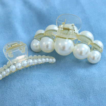 【アクリルパール】ヘアクリップ（大粒・クリア）