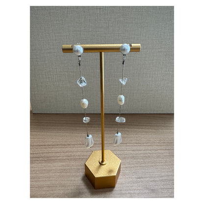 【淡水パール】 ロングピアス（シルバー）箱入り