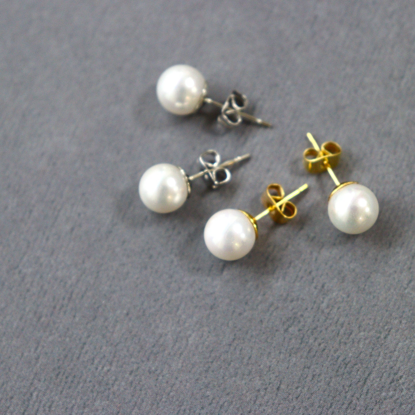 【貝殻パール】一粒ピアス (シルバー)