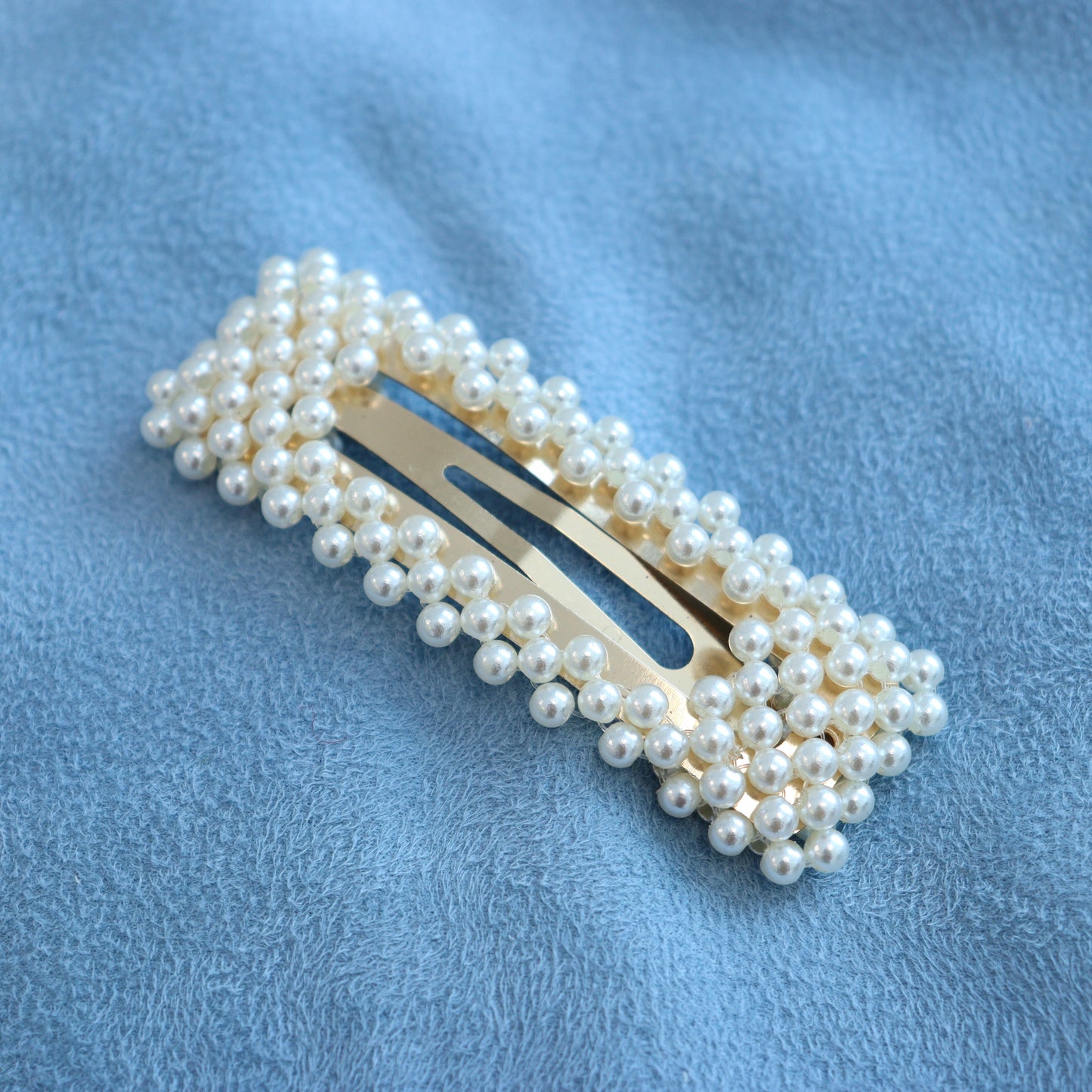 【アクリルパール】 ヘアスナップピン（スクエア・ゴールド）