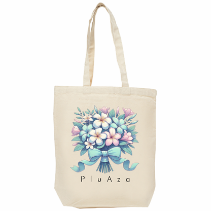 【受注生産】キャンバス厚手トート (M) / ブルー花束