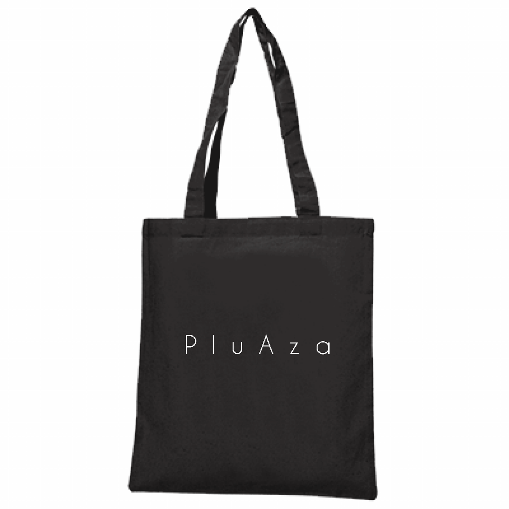 【受注生産】コットン薄手トート/ テキスト（黒生地 × 白文字）