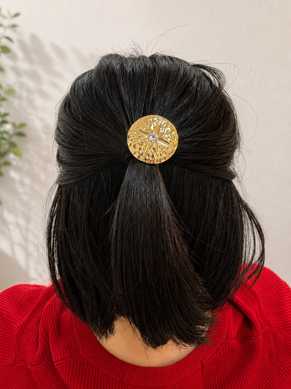 【ヘアアクセサリー】ヘアゴム（ゴールド＆クリア）
