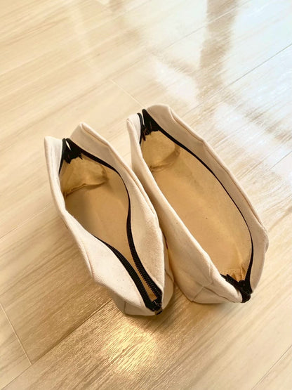 【受注生産】キャンバス厚手ポーチ/ 目玉焼き (角底マチあり）