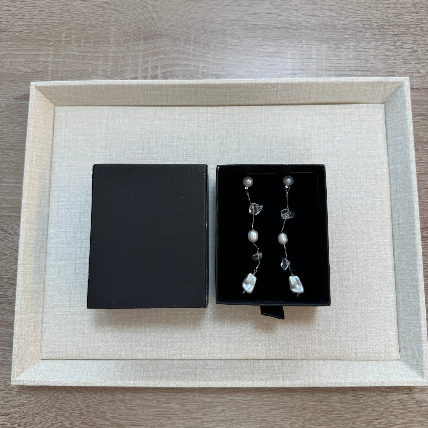 【淡水パール】 ロングピアス（シルバー）箱入り