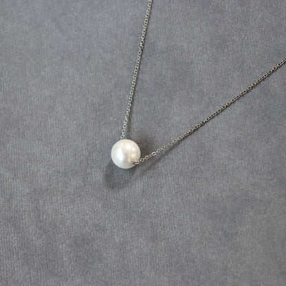 【貝殻パール】一粒ネックレス (シルバー)