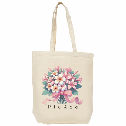 【受注生産】キャンバス厚手トート (M) / ピンク花束