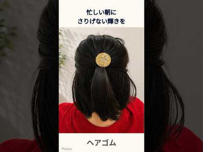【ヘアアクセサリー】ヘアゴム（ゴールド＆クリア）